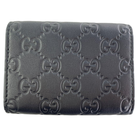 【中古】 GUCCI グッチ 120965 GG柄 グッチシマ 名刺入れ カードケース ブラック 23030292 MK