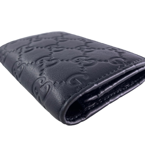 【中古】 GUCCI グッチ 120965 GG柄 グッチシマ 名刺入れ カードケース ブラック 23030292 MK