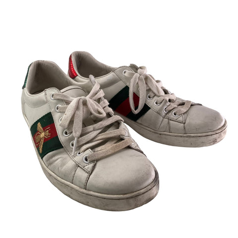 【中古】 GUCCI グッチ エンブロイダリー ローカット スニーカー シェリーライン メンズ  7サイズ 429446  白  23030323 AS