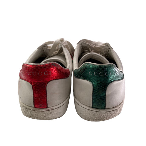 【中古】 GUCCI グッチ エンブロイダリー ローカット スニーカー シェリーライン メンズ  7サイズ 429446  白  23030323 AS