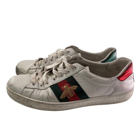 【中古】 GUCCI グッチ エンブロイダリー ローカット スニーカー シェリーライン メンズ  7サイズ 429446  白  23030323 AS