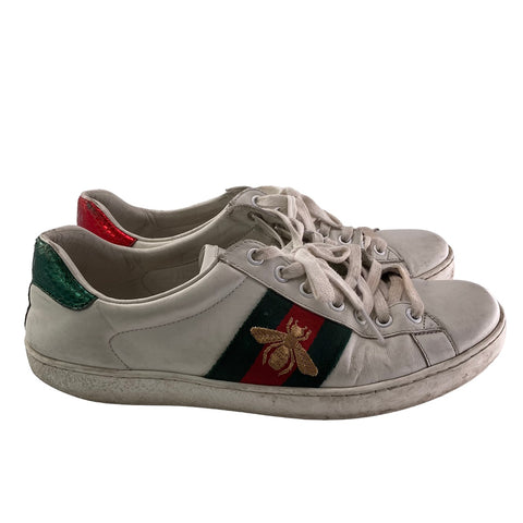 【中古】 GUCCI グッチ エンブロイダリー ローカット スニーカー シェリーライン メンズ  7サイズ 429446  白  23030323 AS