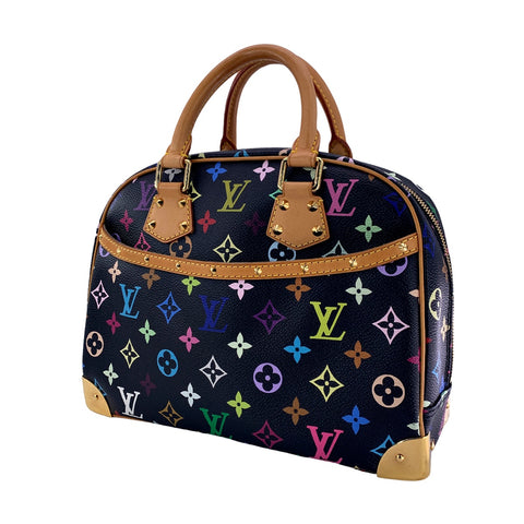 【中古】 LOUIS VUITTON ルイ・ヴィトン トゥルーヴィル ハンドバッグ  M92662 モノグラム マルチカラー ノワール スタッズ ヴィンテージ 23031607 AO