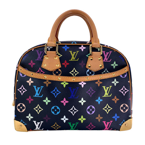 【中古】 LOUIS VUITTON ルイ・ヴィトン トゥルーヴィル ハンドバッグ  M92662 モノグラム マルチカラー ノワール スタッズ ヴィンテージ 23031607 AO