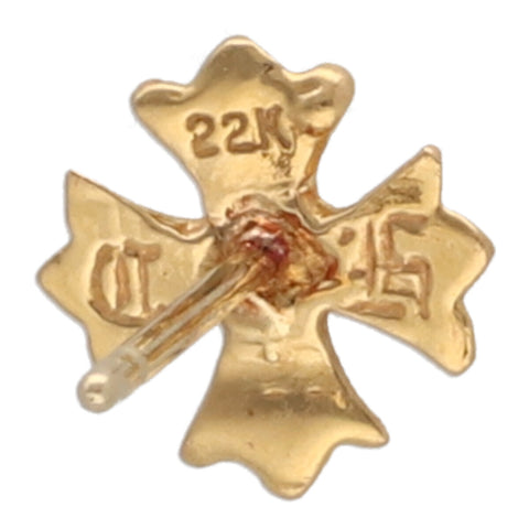 【中古】 CHROME HEARTS クロムハーツ プラス スタッド ピアス 22K ゴールド クロス イヤリング 23032398 RS