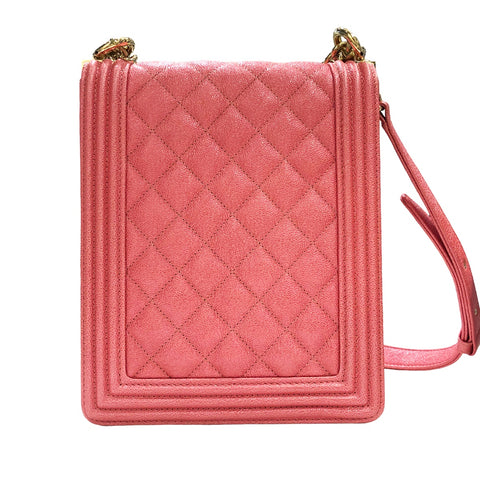 【中古】 CHANEL シャネル  ボーイシャネル キャンビア チェーンショルダー  ピンク GP金具 ショルダーバッグ AS0130 レディース 23032399 HO