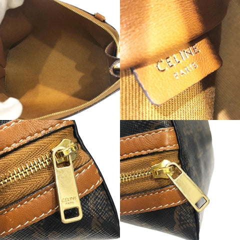 【中古】 CELINE セリーヌ トリオンフ チェーン付き  クラッチバッグ ミニチェーンバッグ 刺繡ロゴ 限定 23032400 HO