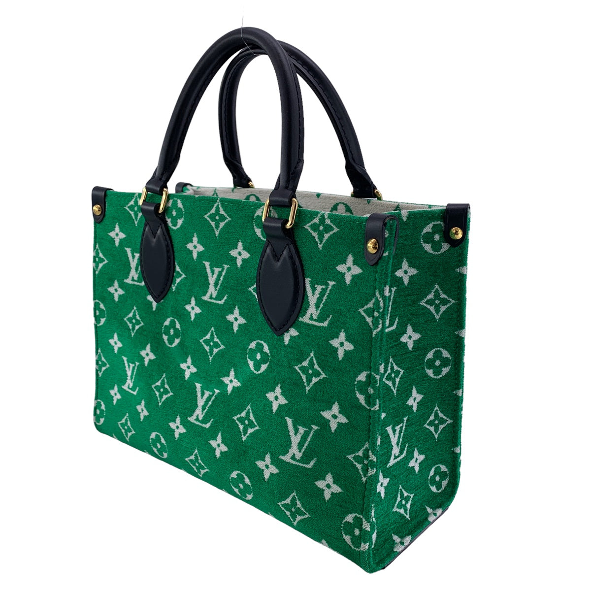 【中古】 LOUIS VUITTON ルイ・ヴィトン  LVマッチ オンザゴーPM M46216 モノグラム ジャガード ベルベット グリーン 23032526 RD