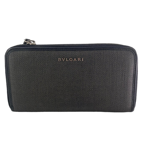 【中古】 BVLGARI ブルガリ ウィークエンド ラウンドファスナー 長財布 32587 メンズ 23032870 AS