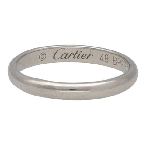 【中古】 Cartier カルティエ レディース 指輪 B4012548 クラシックウェディングリング Pt950 表記サイズ48 6号相当 23033328 MK