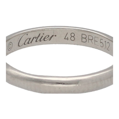 【中古】 Cartier カルティエ レディース 指輪 B4012548 クラシックウェディングリング Pt950 表記サイズ48 6号相当 23033328 MK