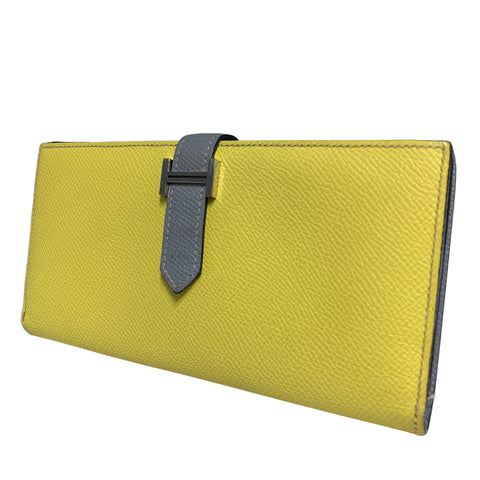【中古】 HERMES エルメス  レディース財布   ベアンスフレ バイカラー ヴォーエプソン スフレ/ブルーライン □O刻印(2011年頃製造) 23033373 MK