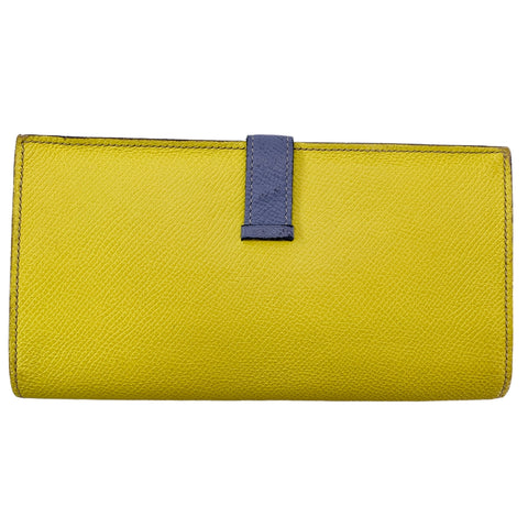 【中古】 HERMES エルメス  レディース財布   ベアンスフレ バイカラー ヴォーエプソン スフレ/ブルーライン □O刻印(2011年頃製造) 23033373 MK