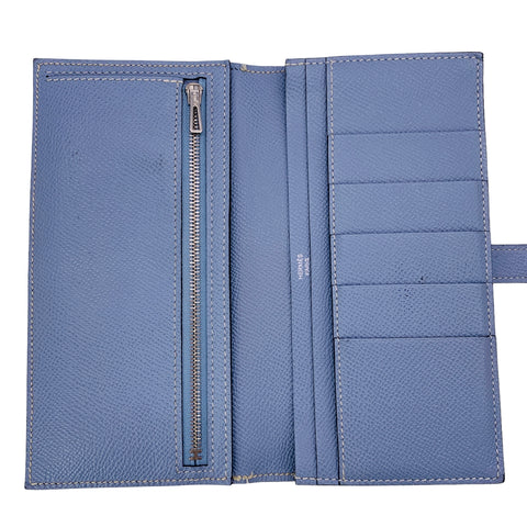 【中古】 HERMES エルメス  レディース財布   ベアンスフレ バイカラー ヴォーエプソン スフレ/ブルーライン □O刻印(2011年頃製造) 23033373 MK