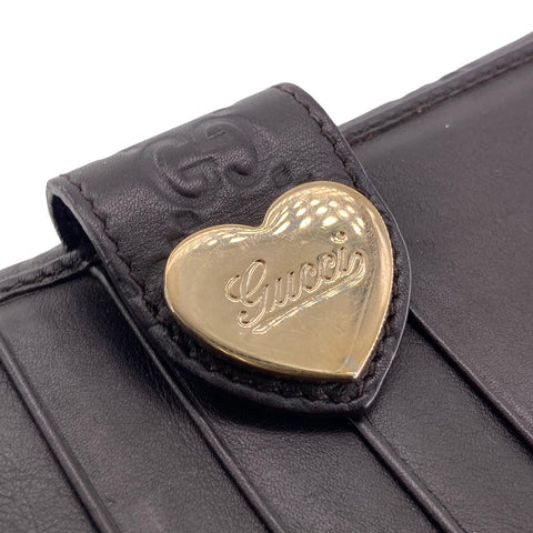 【中古】 GUCCI グッチ  ラブリーハート グッチシマ レザー 長財布 ブラウン メンズ 203550 23033375 AS