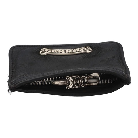 【中古】 CHROME HEARTS クロムハーツ ジッパーチェンジパース3×4コインケース メンズコインケース 財布 小物 レザー ダガージップ スクロールラベル シルバー 23033382 AO