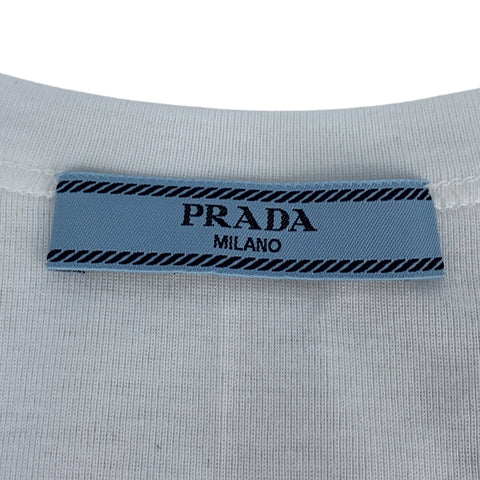 【中古】 PRADA プラダ リブニット ジャージー タンクトップ 36 39546X_10Z0_F0009_S_222 ホワイト 白 プレート ロゴ トップス 23033387 RS