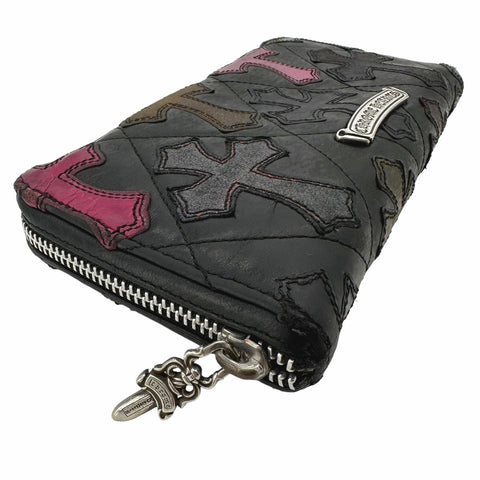 【中古】 CHROME HEARTS クロムハーツ REC F ZIP 長財布 マルチカラー セメタリー クロスパッチ メンズ ラウンド ウォレット 23034140 MY