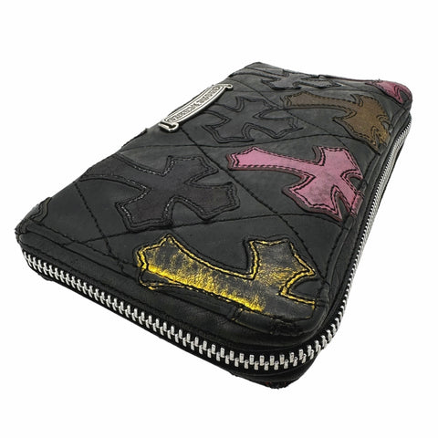 【中古】 CHROME HEARTS クロムハーツ REC F ZIP 長財布 マルチカラー セメタリー クロスパッチ メンズ ラウンド ウォレット 23034140 MY