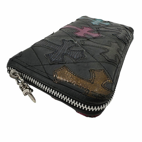 【中古】 CHROME HEARTS クロムハーツ REC F ZIP 長財布 マルチカラー セメタリー クロスパッチ メンズ ラウンド ウォレット 23034140 MY