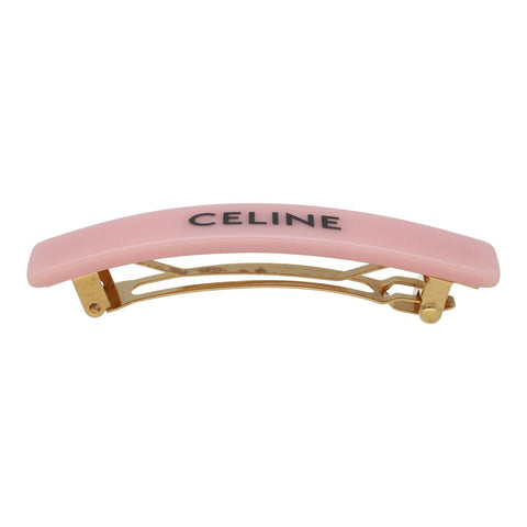 【中古】 CELINE セリーヌ ロゴ バレッタ 46Z156CTS ピンク ヘアクリップ ヘアアクセサリー 髪留め ピン 23034558 RS