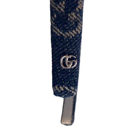 【中古】 GUCCI グッチ カチューシャ 652835 エコウォッシュドデニムヘアバンド GG柄 インディゴブルー  23034559 MK