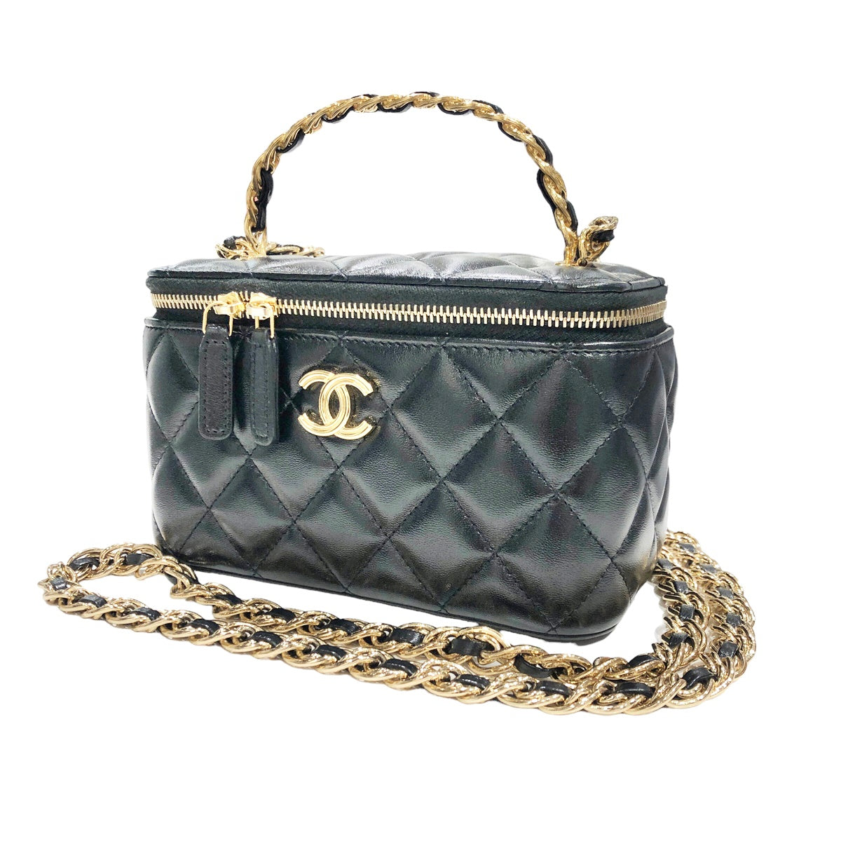 【中古】 CHANEL シャネル  ショルダーバッグ・メッセンジャーバッグ   マトラッセ バニティ 2Wayチェーンショルダーバッグ ラムスキン 23034578 AK