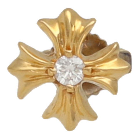 【中古】 CHROME HEARTS クロムハーツ プラス スタッド ピアス 22K ダイヤモンド ゴールド クロス イヤリング 1PD 23034582 RS
