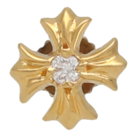 【中古】 CHROME HEARTS クロムハーツ プラス スタッド ピアス 22K ダイヤモンド ゴールド クロス イヤリング 1PD 23034583 RS