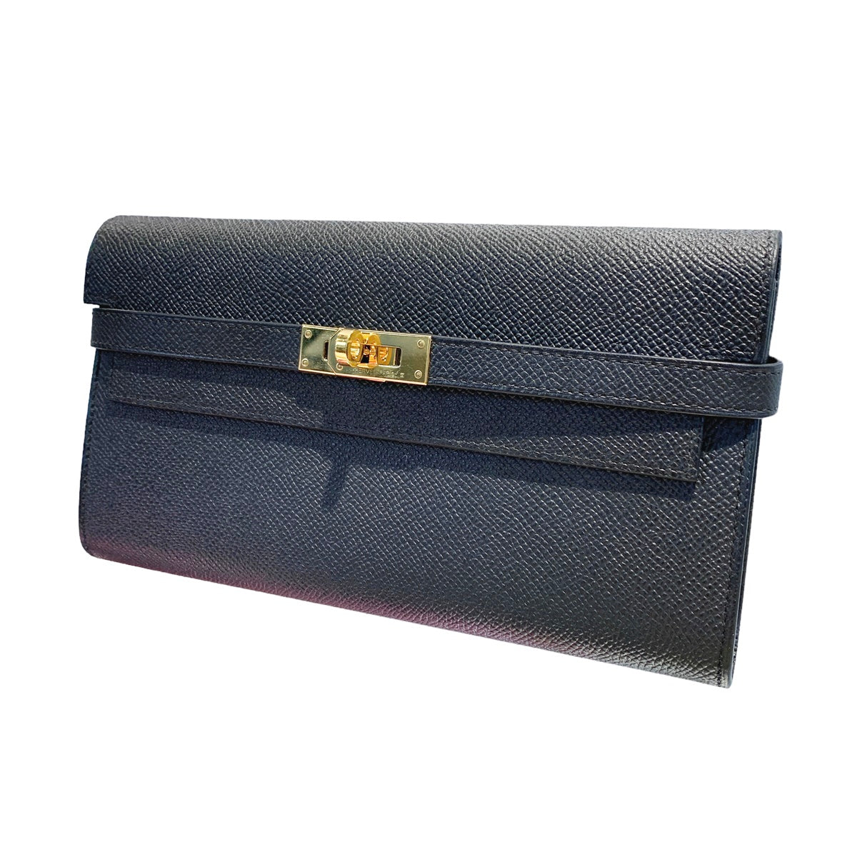 【中古】 HERMES エルメス  メンズ財布 ケリーウォレット ロング エプソン ブラック D刻印 23035005 AK