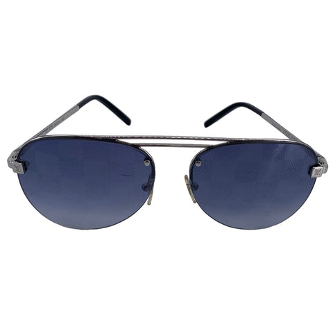 【中古】LOUIS VUITTON ルイ・ヴィトン サングラス Z1271E クロックワイズ ダミエ柄 ブラック系グラデーション メタルバー  23035006 MK