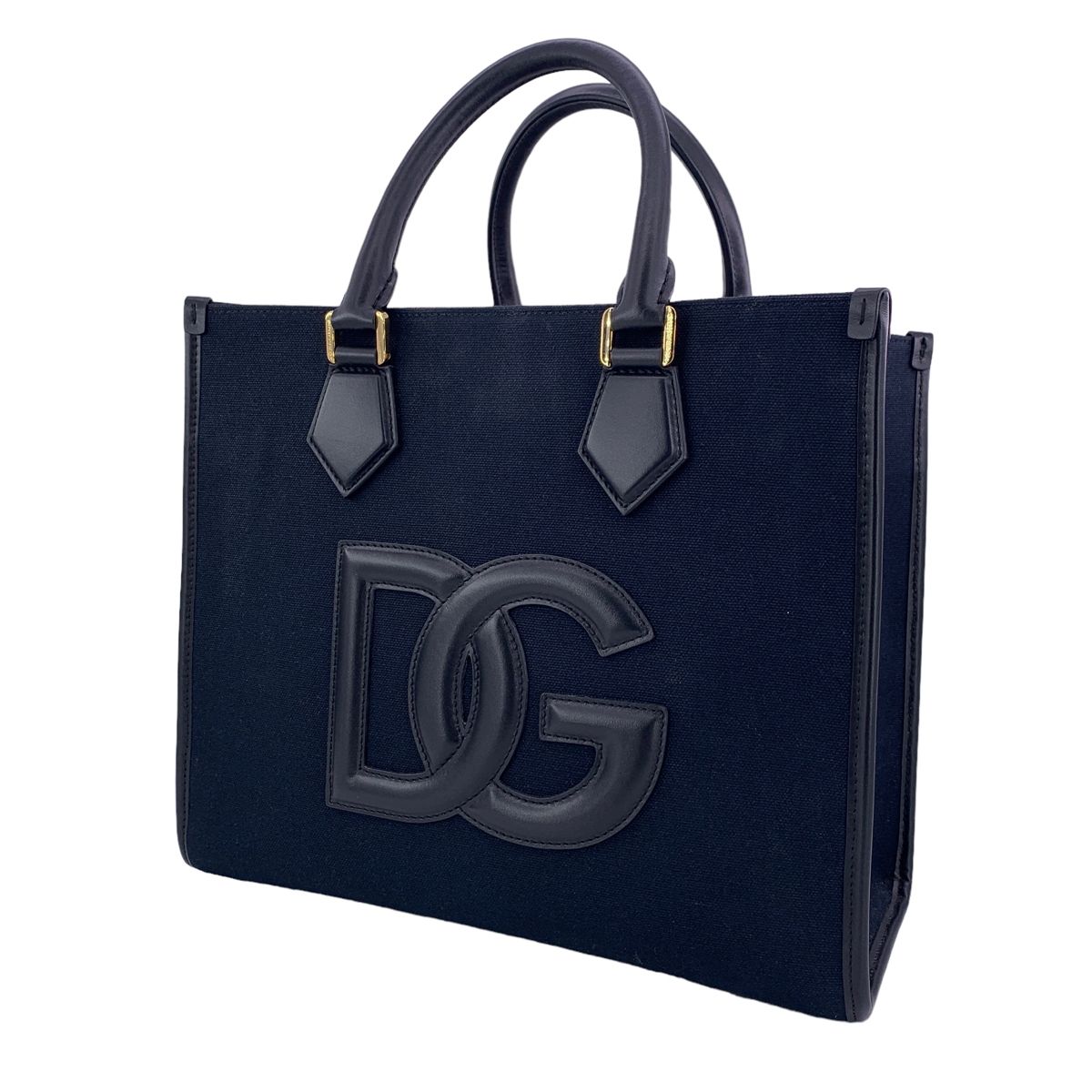 【中古】 Dolce＆Gabbana ドルチェアンドガッバーナ ロゴパッチトート バッグ  BM2012AA451 キャンバス DG バッグ 23035007 AO