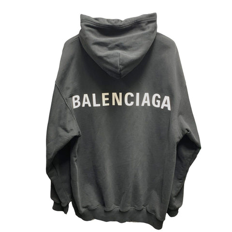 【中古】 BALENCIAGA バレンシアガ バックロゴオーバーサイズプルオーバーパーカー 518215 TAV37 Sサイズ ブラック パーカー 23035249DS