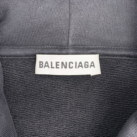 【中古】 BALENCIAGA バレンシアガ バックロゴオーバーサイズプルオーバーパーカー 518215 TAV37 Sサイズ ブラック パーカー 23035249DS