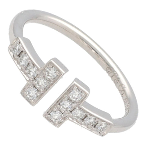 【中古】Tiffany ＆ Co. ティファニー 指輪 60147232 Tワイヤーリング K18ホワイトゴールド ダイヤモンド 23035373 MK