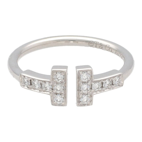 【中古】Tiffany ＆ Co. ティファニー 指輪 60147232 Tワイヤーリング K18ホワイトゴールド ダイヤモンド 23035373 MK