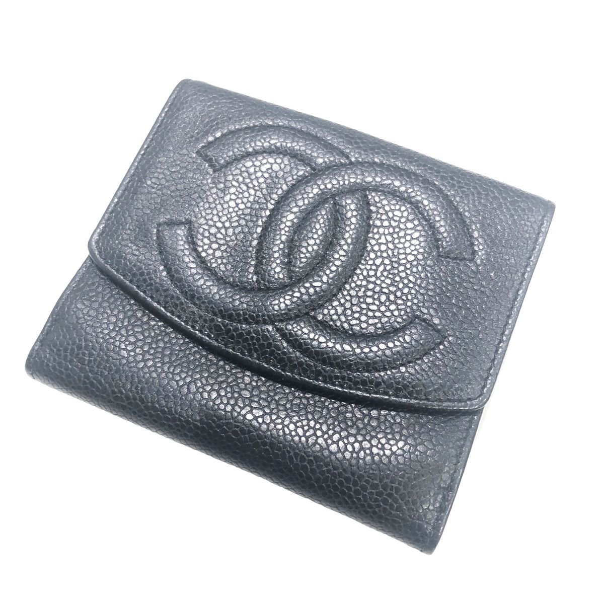 【中古】 CHANEL シャネル  レディース財布   キャビアスキン Wフラップ 財布 23035490 NT