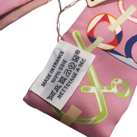 【中古】 HERMES エルメス  レディーススカーフ   ツイリー スカーフ ピンク 23035497 NT