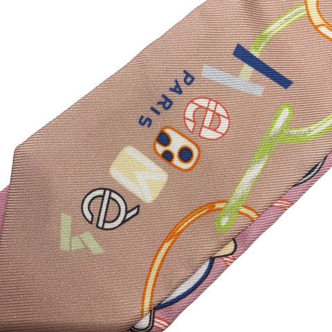 【中古】 HERMES エルメス  レディーススカーフ   ツイリー スカーフ ピンク 23035497 NT