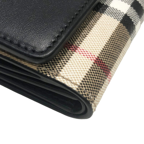 【中古】 BURBERRY バーバリー  メンズ財布   ヴィンテージチェック＆レザー スモール フォールディングウォレット 23035897 NT