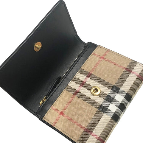 【中古】 BURBERRY バーバリー  メンズ財布   ヴィンテージチェック＆レザー スモール フォールディングウォレット 23035897 NT