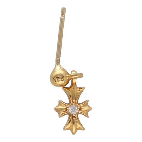 【中古】 CHROME HEARTS クロムハーツ タイニーE CHプラス ドロップ ピアス 22K ダイヤモンド ゴールド 両面 1DIA クロス 23036235 RS