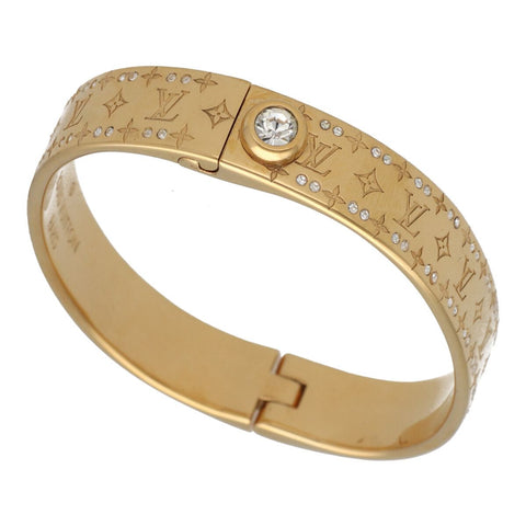【中古】 LOUIS VUITTON ルイ・ヴィトン リジッド ブレスレット・ナノグラム ストラス M64860 ゴールド ブラスレ バングル モノグラム 23036244 RS