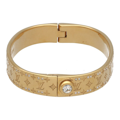 【中古】 LOUIS VUITTON ルイ・ヴィトン リジッド ブレスレット・ナノグラム ストラス M64860 ゴールド ブラスレ バングル モノグラム 23036244 RS