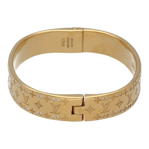 【中古】 LOUIS VUITTON ルイ・ヴィトン リジッド ブレスレット・ナノグラム ストラス M64860 ゴールド ブラスレ バングル モノグラム 23036244 RS