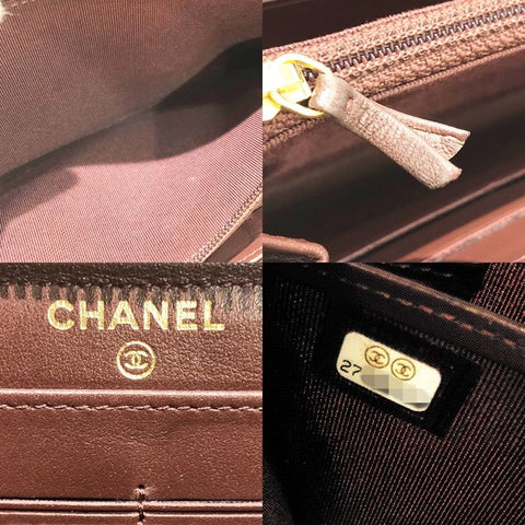 【中古】 CHANEL シャネル  A50097 マトラッセ キャビア ラウンドファスナー  ウォレット ブラック GP金具 長財布 レディース 23036262 HO