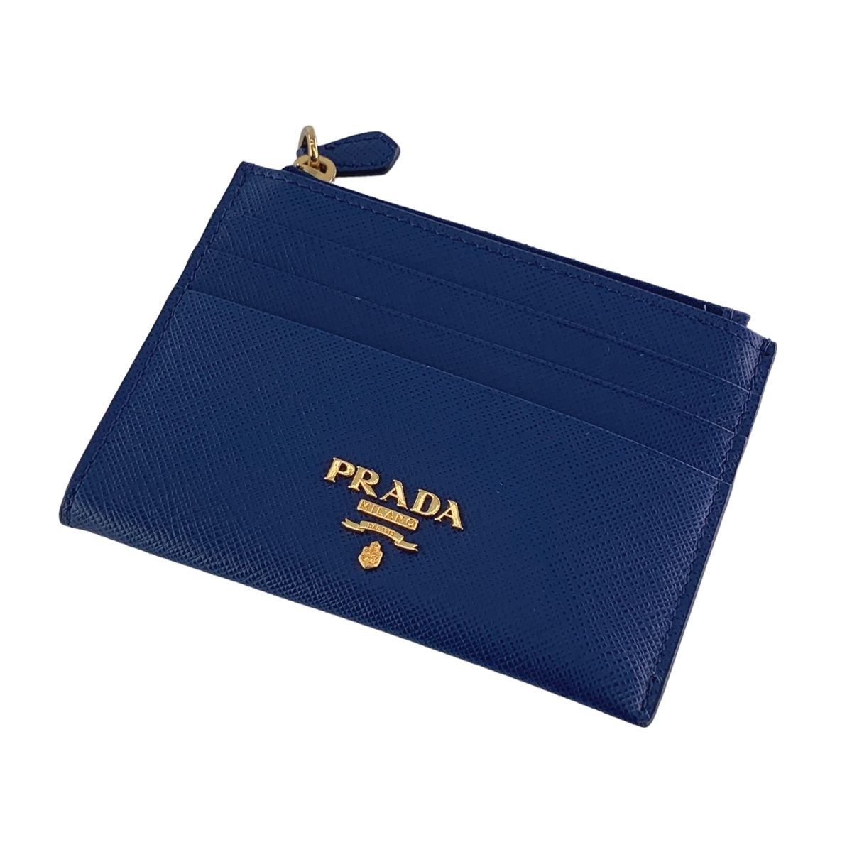 【中古】 PRADA プラダ  クレジットカードケース   サフィアーノ カードケース ネイビー 23036266 NT