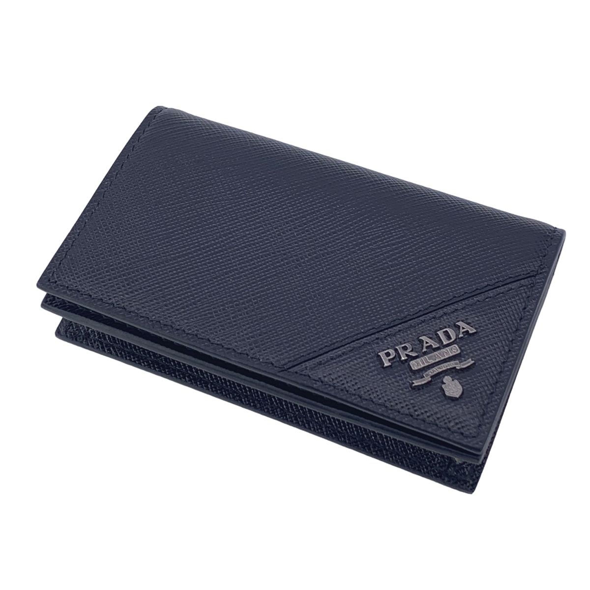 【中古】 PRADA プラダ  クレジットカードケース   サフィアーノ 名刺入れ カードケースBK 23036267 NT