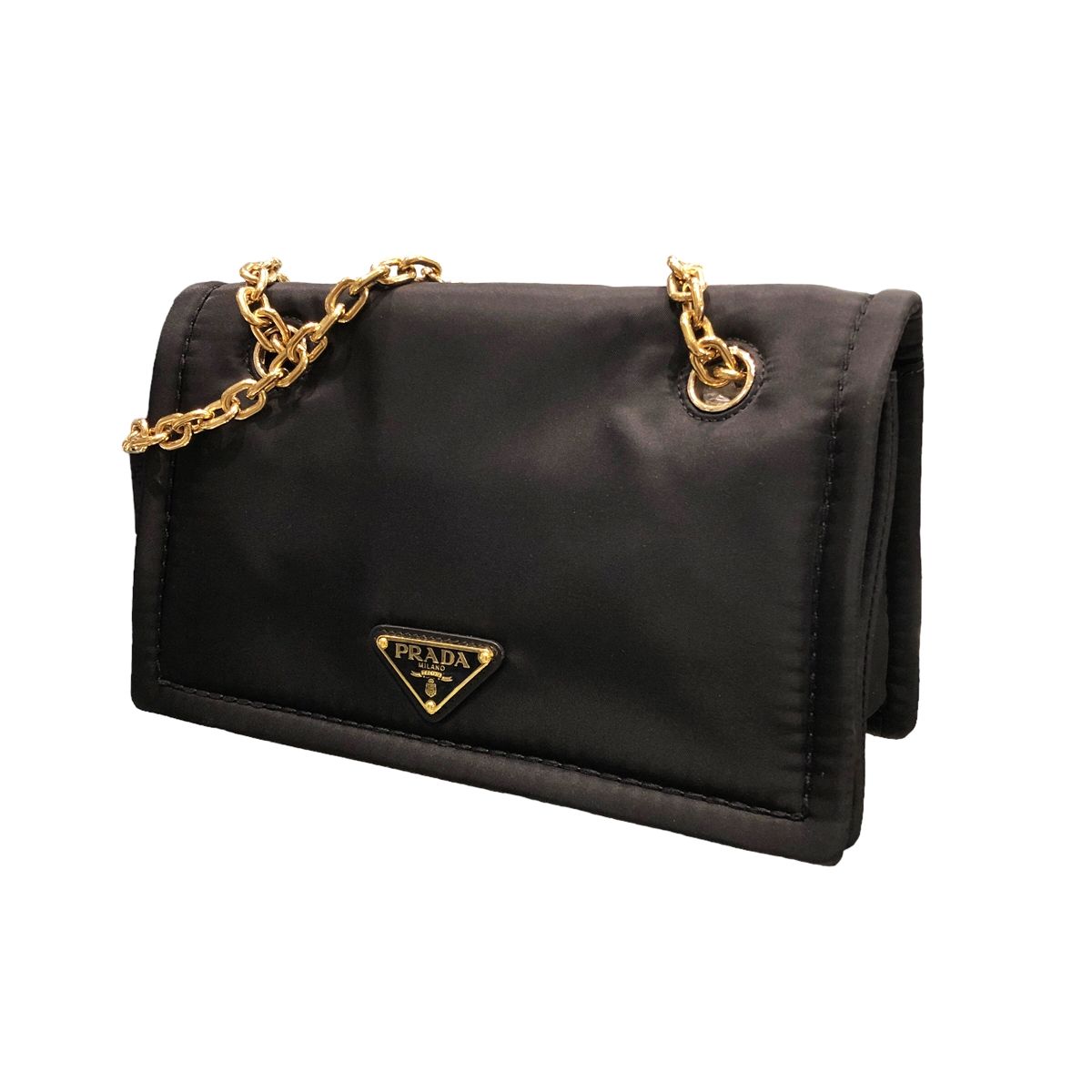 【中古】 PRADA プラダ テスート チェーンショルダーバッグ 1BD199 ナイロン 23036268 AK