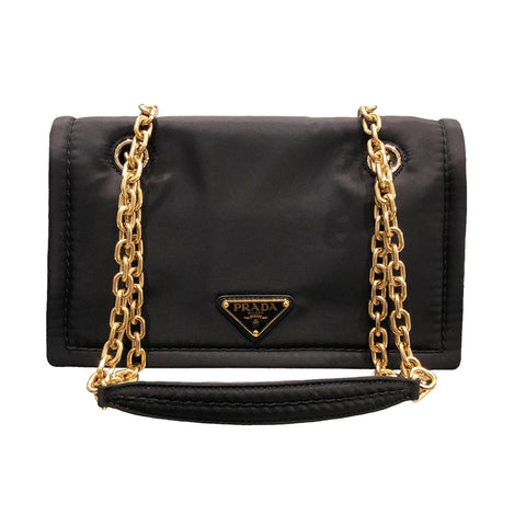 【中古】 PRADA プラダ テスート チェーンショルダーバッグ 1BD199 ナイロン 23036268 AK